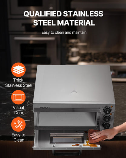 Kommersiell bänkpizzaugn Elektrisk pizzaugn för 40,6 cm pizza inomhus