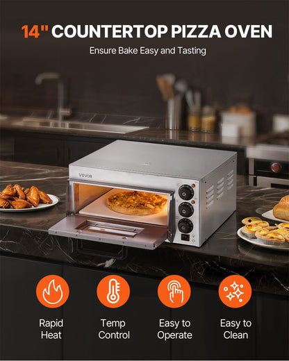 Commercial Countertop Pizza Oven Electric Pizza Oven for 35.56 cm Pizza Indoor