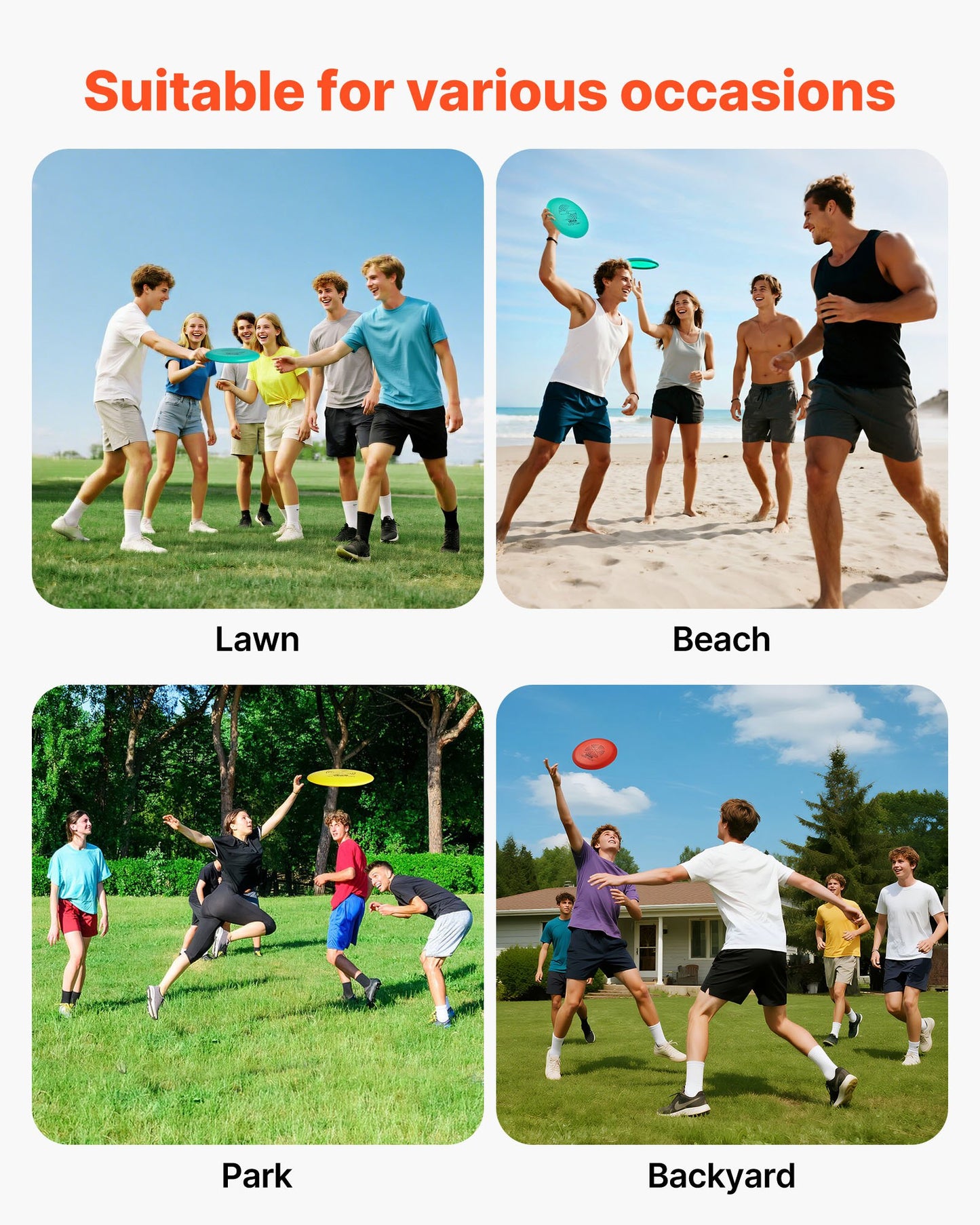 Disc Golf Set, 6 PCS Flying Discs for Beginners, Disc Golf Starter Set, with Putter, Mid-Range, Driver, Including Mini Marker, Portable Backpack, for Outdoor Backyard, Lawn, Beach, and Park