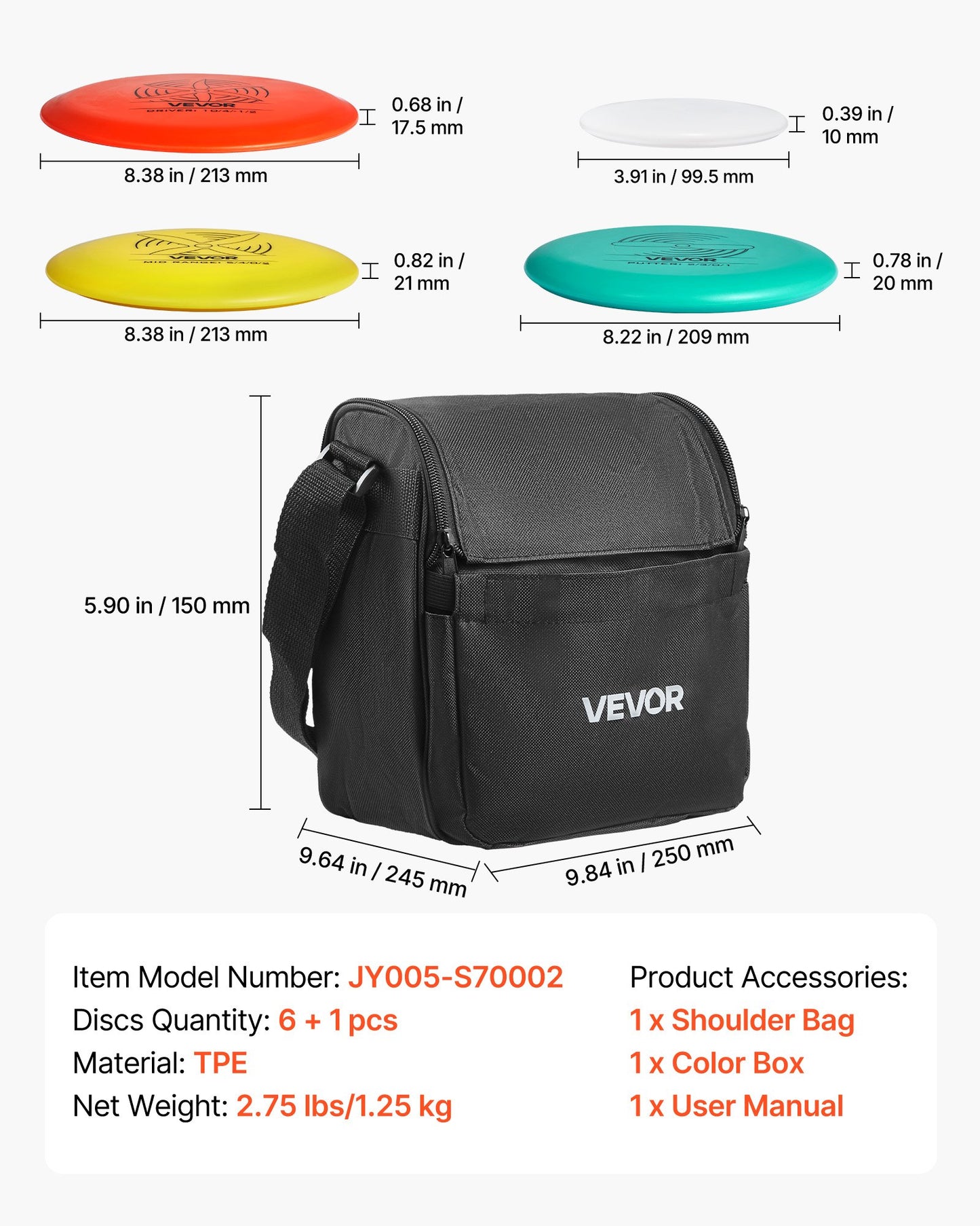 Disc Golf Set, 6 PCS Flying Discs for Beginners, Disc Golf Starter Set, with Putter, Mid-Range, Driver, Including Mini Marker, Portable Backpack, for Outdoor Backyard, Lawn, Beach, and Park