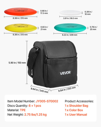 Disc Golf Set, 6 PCS Flying Discs for Beginners, Disc Golf Starter Set, with Putter, Mid-Range, Driver, Including Mini Marker, Portable Backpack, for Outdoor Backyard, Lawn, Beach, and Park