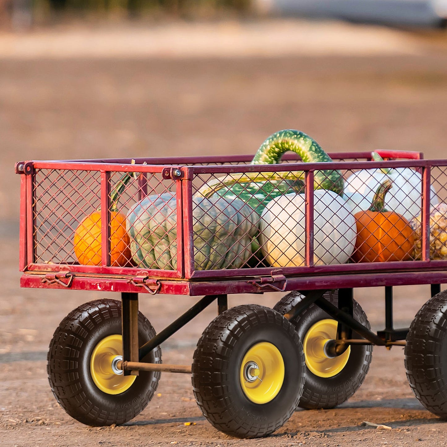 Solid PU Run-Flat Tire Wheel Flat Free Tubeless Tire 25.4 cm 2-Pack 181.4 kg