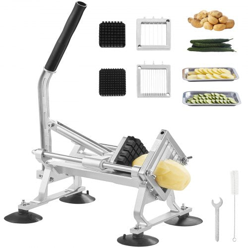 Commercial Vegetable Slicer, 1/4"+3/8"+1/2" Fruit Slicer, Stainless Steel and Aluminum Alloy Vegetable Cutter Slicer Machine, Manual Slicer with Non-slip Feet, for Radishes, Onions, Potatoes