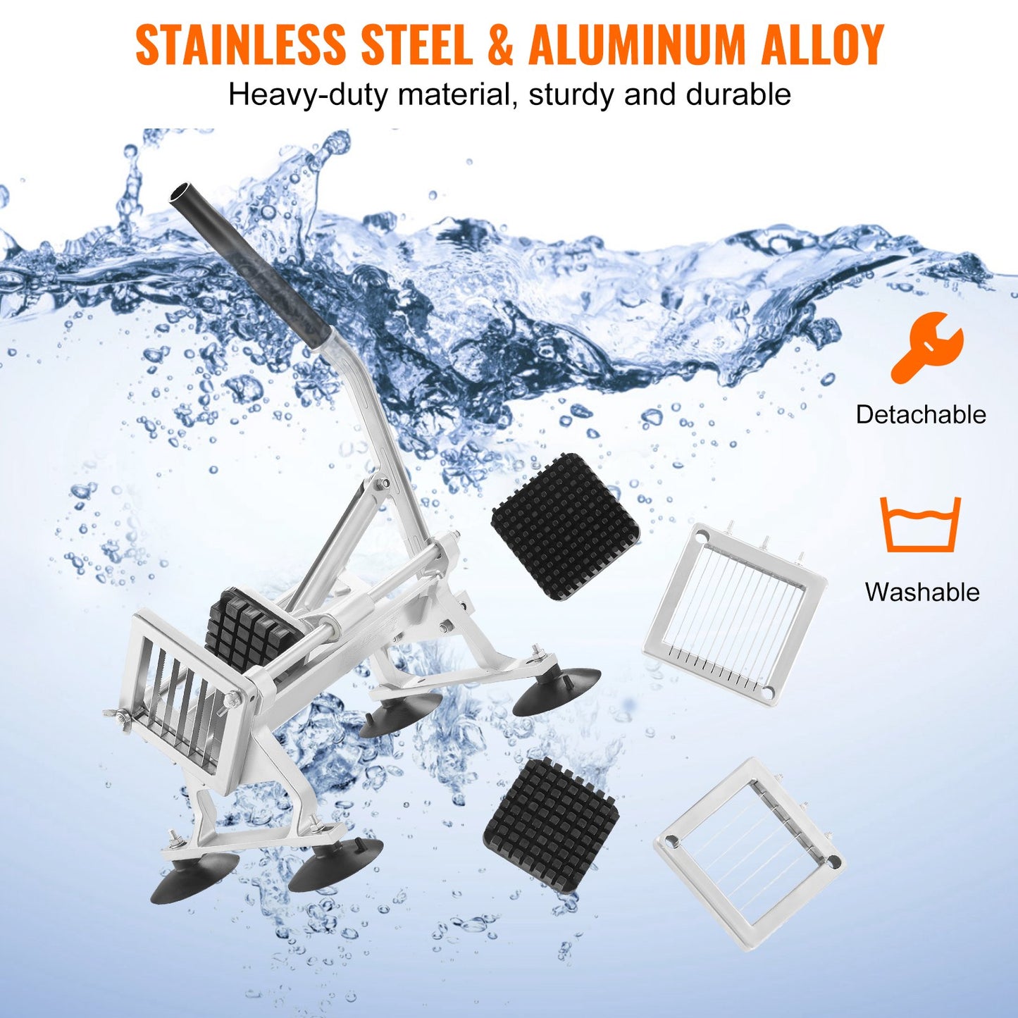 Commercial Vegetable Slicer, 1/4"+3/8"+1/2" Fruit Slicer, Stainless Steel and Aluminum Alloy Vegetable Cutter Slicer Machine, Manual Slicer with Non-slip Feet, for Radishes, Onions, Potatoes