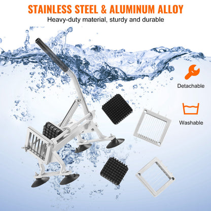 Commercial Vegetable Slicer, 1/4"+3/8"+1/2" Fruit Slicer, Stainless Steel and Aluminum Alloy Vegetable Cutter Slicer Machine, Manual Slicer with Non-slip Feet, for Radishes, Onions, Potatoes