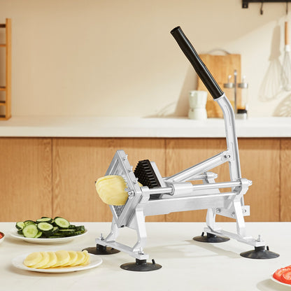 Commercial Vegetable Slicer, 1/4 inch Fruit Slicer, Stainless Steel and Aluminum Alloy Vegetable Cutter Slicer Machine, Manual Slicer with Non-slip Feet, for Radishes, Onions, Potatoes, Lemons