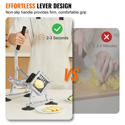 Commercial Vegetable Slicer, 1/2 inch Fruit Slicer, Stainless Steel and Aluminum Alloy Vegetable Cutter Slicer Machine, Manual Slicer with Non-slip Feet, for Radishes, Onions, Potatoes, Lemons