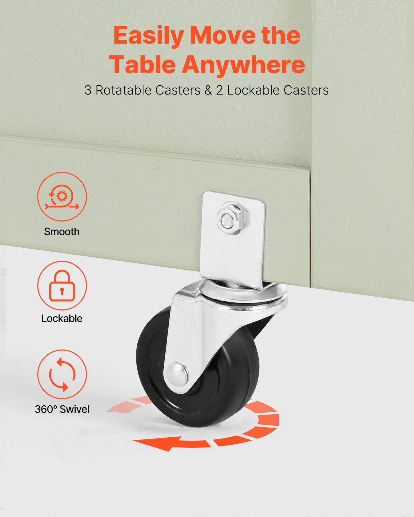 Hopfällbart sybord, multifunktionellt symaskinsbord med kompakt design, hjul, träpinnar, förvaringsbrickor och hyllplan, magnetiskt dörrlås, hobbystation och sidobord för hemmet, ljusgrön