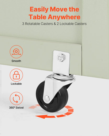 Hopfällbart sybord, multifunktionellt symaskinsbord med kompakt design, hjul, träpinnar, förvaringsbrickor och hyllplan, magnetiskt dörrlås, hobbystation och sidobord för hemmet, ljusgrön