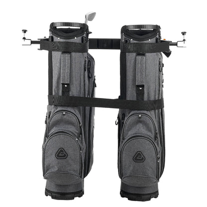 Hållare för golfbilsbag, 1370 x 195 x 60,5 mm, kompatibel med de flesta 2+2 golfbilars baksäten med 1,2-tums fyrkantiga rör, justerbar klubbhållare för baksätet med rem, ingen borrning krävs