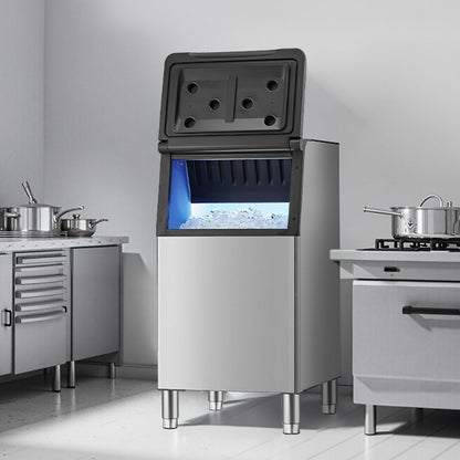 Commercial Ice Maker Storage Bin, 136 kg Capacity Ice-Bin, Commercial Ice Storage Bin with Adjustable Anti-slip Rubber Feet, Suitable for Restaurant Hotel and Beverage Shops