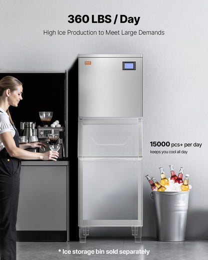 Commercial Ice Maker 360 lbs/Day Self-Cleaning Ice Machine - Head Only