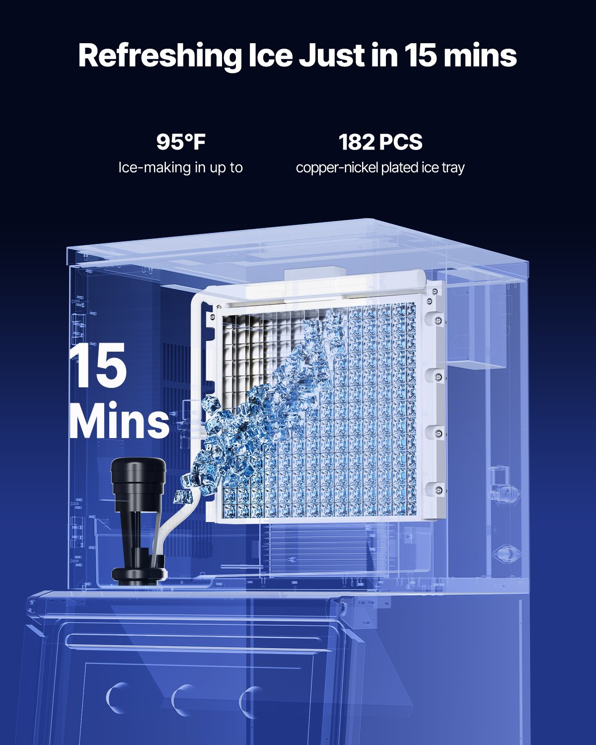 Commercial Ice Maker Machine 450 lbs/Day, 22 Inch Stainless Steel Industrial Ice Machine, Self-Cleaning and Scheduled Ice Making, Modular Ice Cube Machine for Restaurant Hotel - Head Only