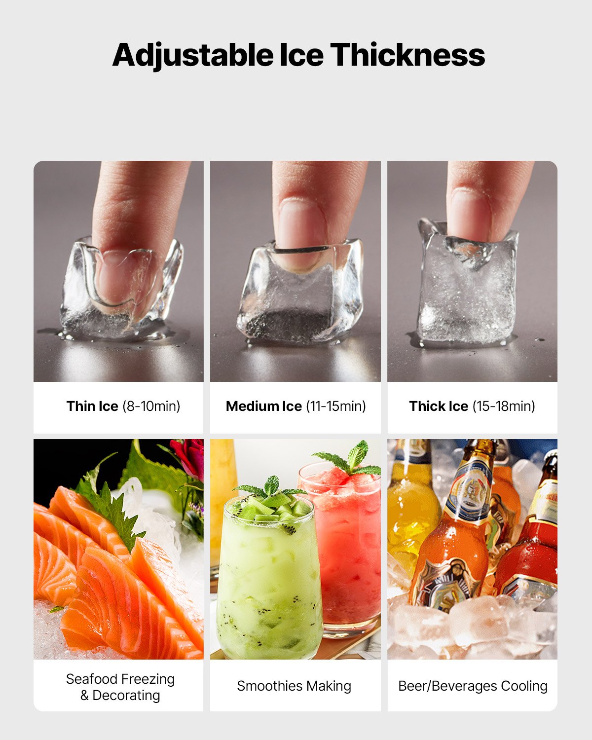 Commercial Ice Maker 500 lbs/24 h Self-Cleaning Ice Machine - Head Only