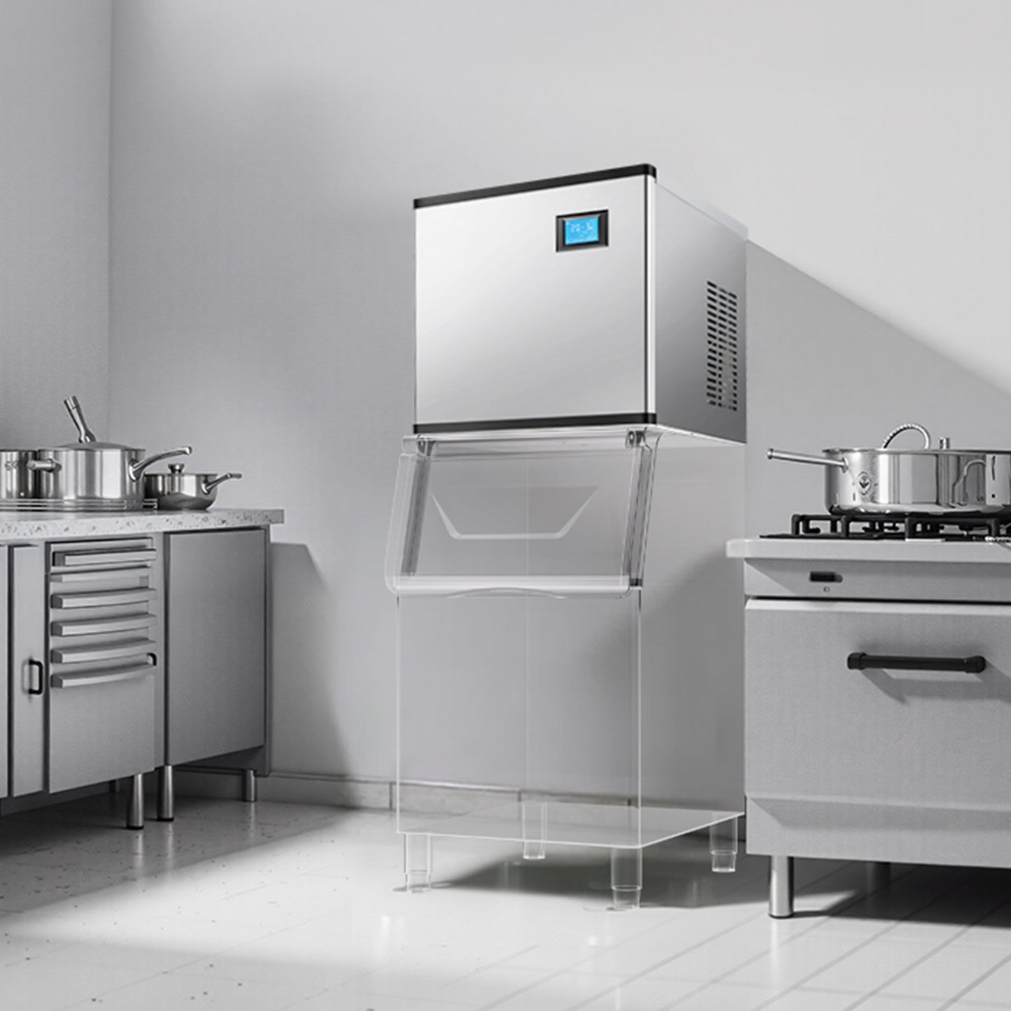 Commercial Ice Maker 500 lbs/24 h Self-Cleaning Ice Machine - Head Only