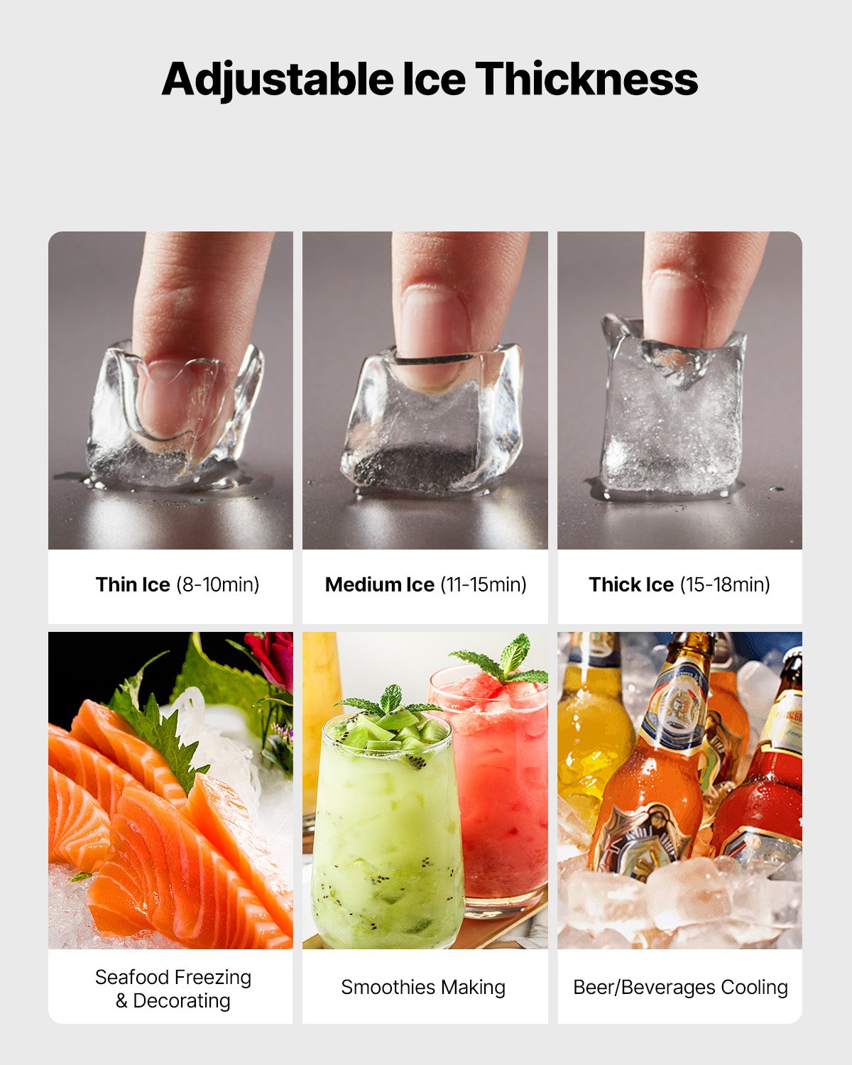 Commercial Ice Maker Machine - Head, 136 kg/Day Stainless Steel Ice Machine with Scheduled Ice-Making, Self-Cleaning, Adjustable Thickness, Ideal for Restaurant Bar Cafe Hotel - Head Only