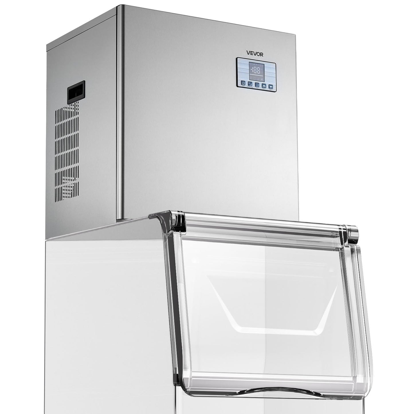 Commercial Ice Maker Machine - Head, 181 kg/Day Stainless Steel Ice Machine with Scheduled Ice-Making, Self-Cleaning, Adjustable Thickness, Ideal for Restaurant Bar Cafe Hotel - Head Only