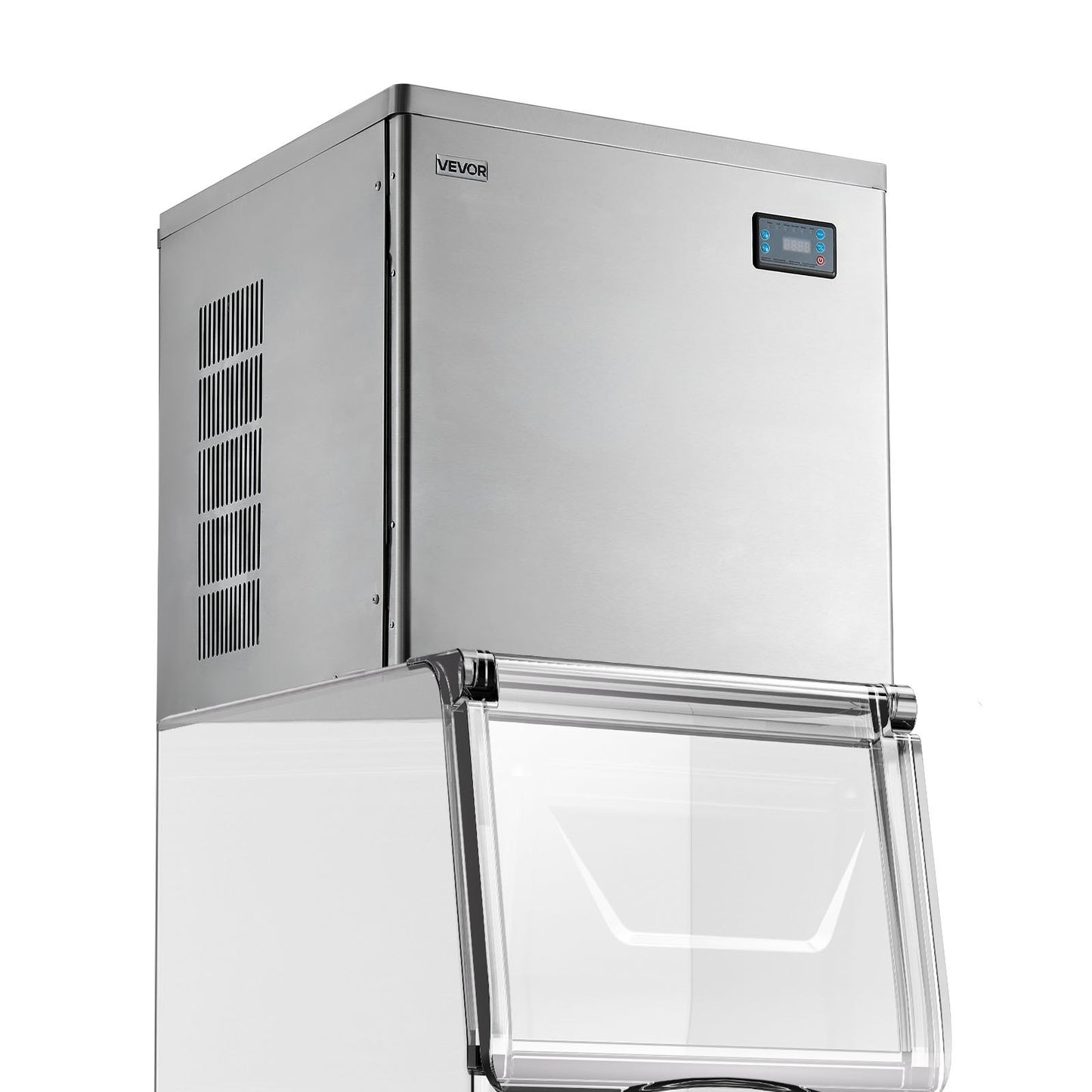 Commercial Ice Maker Machine - Head, 204 kg/Day Stainless Steel Ice Machine with Scheduled Ice-Making, Self-Cleaning, Adjustable Thickness, Ideal for Restaurant Bar Cafe Hotel - Head Only