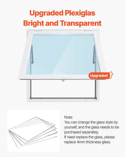Concession Window 92x92 cm, Aluminum Alloy Frame Service Window for Food Truck, Up to 85 Degrees Stand Serving Window with Awning Door and Drag Hook, Rainwater Resistant for Concession Trailers