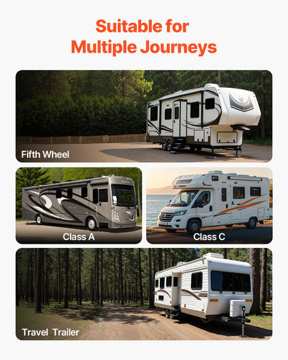 RV Leveling Pads, 4-Pack Rubber Trailer Jack Pads, Each with 5000 lbs Capacity, Jack Stabilizer Padding with Large Surface Area, Ideal for 10" Round Feet, 5th Wheels Class A/C Motorhomes Camper