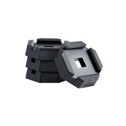 RV Leveling Pads, 4-Pack Rubber Trailer Jack Pads, Each with 5000 lbs Capacity, Jack Stabilizer Pad with Large Surface Area, Suitable for 5.5" Square Jack Feet, 5th Wheels Class A/C Motorhomes