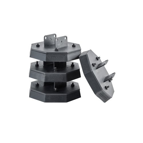 RV Leveling Pads, 4-Pack Rubber Trailer Jack Pads, Each with 5000 lbs Capacity, Standard Jack Stabilizer Pad with Large Surface Area, Ideal for Scissor Jack Feet 5th Wheels Class A/C Motorhomes