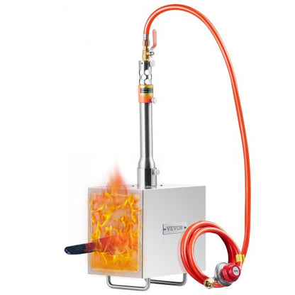 Bärbar propansmedja, hovslagarsmedja med 1 brännare, 2600℉ verktygs- och knivtillverkning, smedgassmedja för smedja, fyrkantiga rostfria stålverktyg och utrustning med stor kapacitet för metallsmide