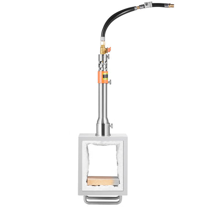 Bärbar propansmedja, hovslagare med 2 brännare, 2600℉ verktygs- och knivtillverkning, smedgassmedja för smedja, fyrkantiga rostfria stålverktyg och utrustning med stor kapacitet för metallsmide