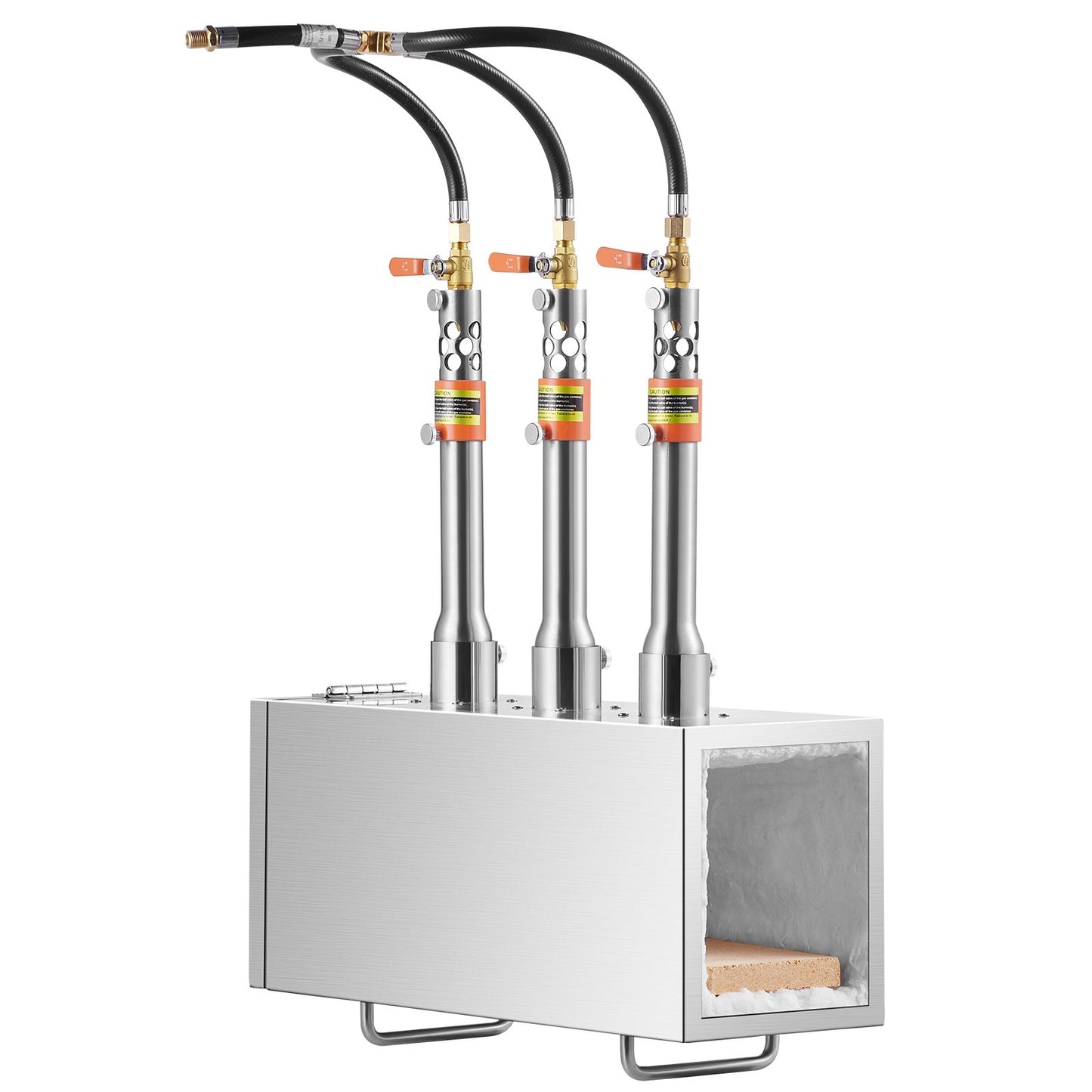 Bärbar propansmedja, hovslagarsmedja med 3 brännare, 2600℉ verktygs- och knivtillverkning, smedgassmedja för smedja, fyrkantiga rostfria stålverktyg och utrustning med stor kapacitet för metallsmide