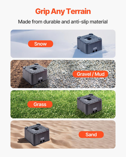 Trailer Jack Block, 6" High Heavy Duty RV Leveling Block with 6000 lbs Capacity, RV Jack Stand, Motorcycle Stand, Stool, Camper Accessories for Travel Trailers, 5th Wheels Class A/C Motorhomes