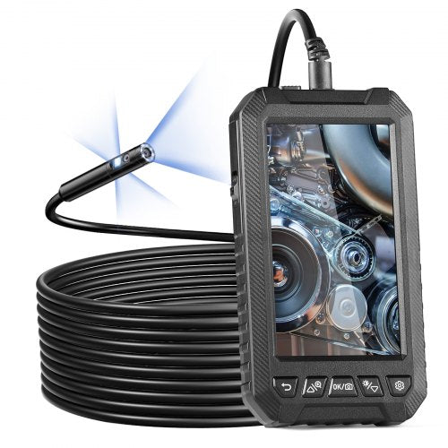 Endoscope Camera with Lights Triple Lens Borescope 499.9 cm Cable 12.7 cm Screen