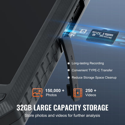 Endoscope Camera with Lights Triple Lens Borescope 499.9 cm Cable 12.7 cm Screen