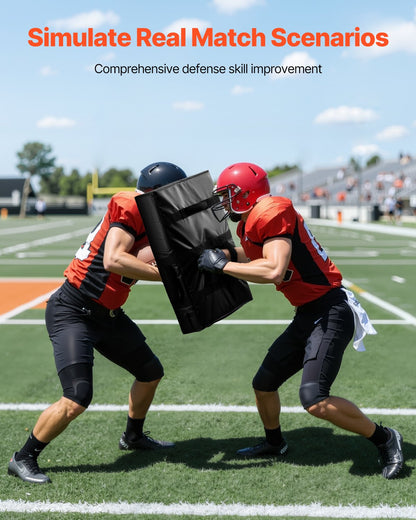 Blockeringsdocka för fotboll, 24x16 tum blockeringsdynor, sparkskydd med handtag, tacklingsdocka med hög densitet, kraftig träningsutrustning för basket, hockey, lacrosse, svart, 1 st