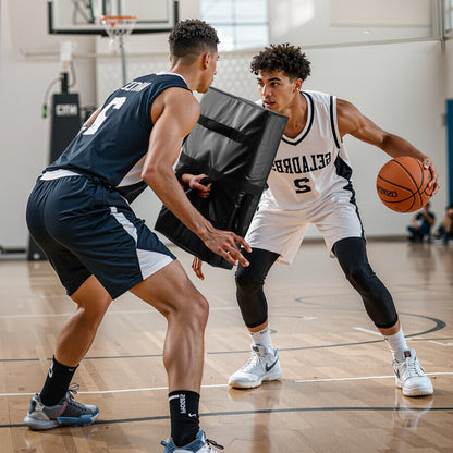 Fotbollsblockdocka, 24x16 tum blockeringsdynor, sparkskydd med handtag, högdensitets svamptackledockor, kraftig träningsutrustning för baskethockey, lacrosse, svart, 2 st