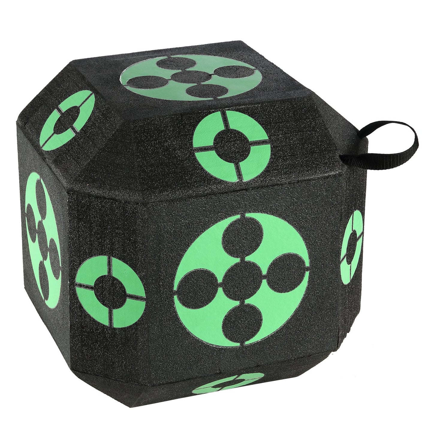 Bågskyttemål, 15"x15" pilmål för bågskytte från alla sidor, bärbart bågskyttemål för utomhusbruk med bärhandtag, enkel pilborttagning, utmärkt sikt, lätt, enkel att transportera, svart