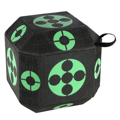 Bågskyttemål, 15"x15" pilmål för bågskytte från alla sidor, bärbart bågskyttemål för utomhusbruk med bärhandtag, enkel pilborttagning, utmärkt sikt, lätt, enkel att transportera, svart