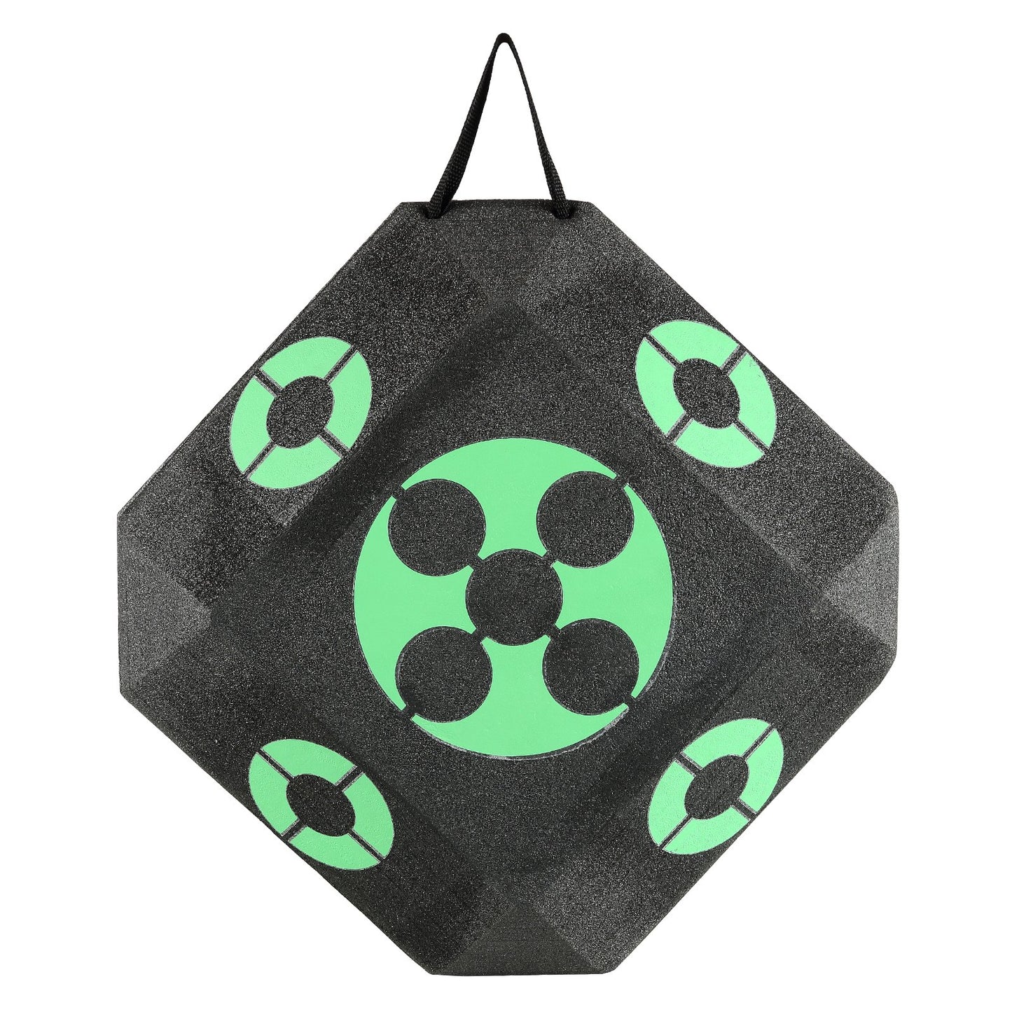 Bågskyttemål, 15"x15" pilmål för bågskytte från alla sidor, bärbart bågskyttemål för utomhusbruk med bärhandtag, enkel pilborttagning, utmärkt sikt, lätt, enkel att transportera, svart