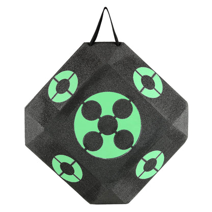 Bågskyttemål, 15"x15" pilmål för bågskytte från alla sidor, bärbart bågskyttemål för utomhusbruk med bärhandtag, enkel pilborttagning, utmärkt sikt, lätt, enkel att transportera, svart