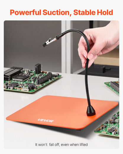 Magnetic Helping Hands Soldering Station, 4 Flexible Arms Third Hand Tool, with 6 PCB Pillar Holders & 360 Hot Air Gun Holder, Heavy-Duty Base Soldering Helper for Electronic Repair Craft