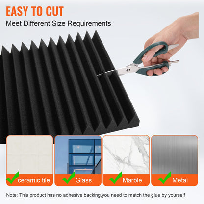 Acoustic Foam Panels, 50 Pack 12 x 12 x 2 inches, High Density Soundproof Wall Panels,Fire-Resistant Acoustic Panels,Sound Dampening Absorbing Panels for Studio Wall and Ceiling,Black