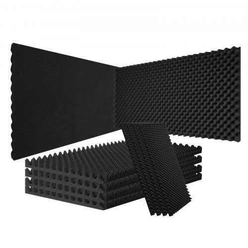 Acoustic Foam Panels, 4 Pack 48 x 24 x 2 inches, Egg Designed Soundproof Wall Panels,Fire-Resistant Acoustic Panels,Sound Dampening Absorbing Panels for Studio Wall and Ceiling,Black