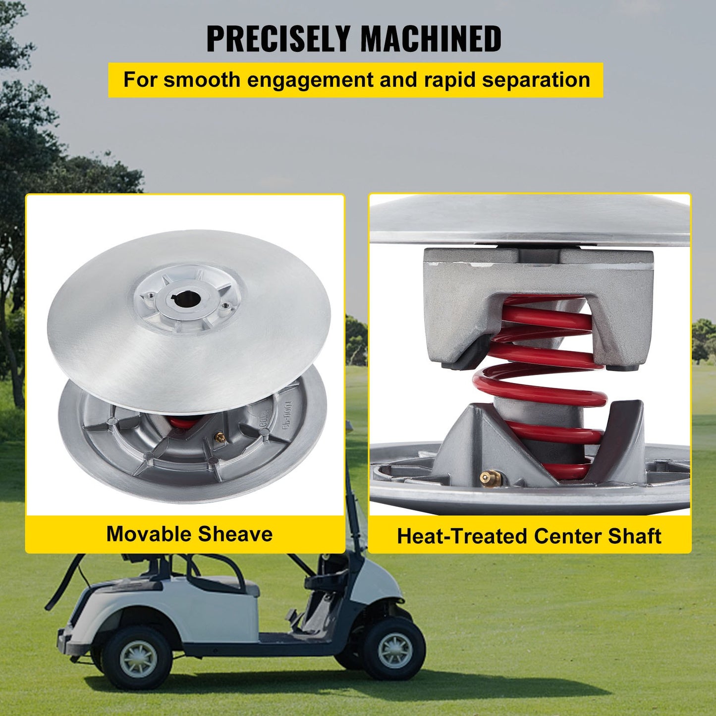 Sekundärdriven kopplingssats för golfbil, metallisk drivkoppling 1985-2007, kompatibel med Yamaha Low End G2-G28 golfbil (med fjäder)