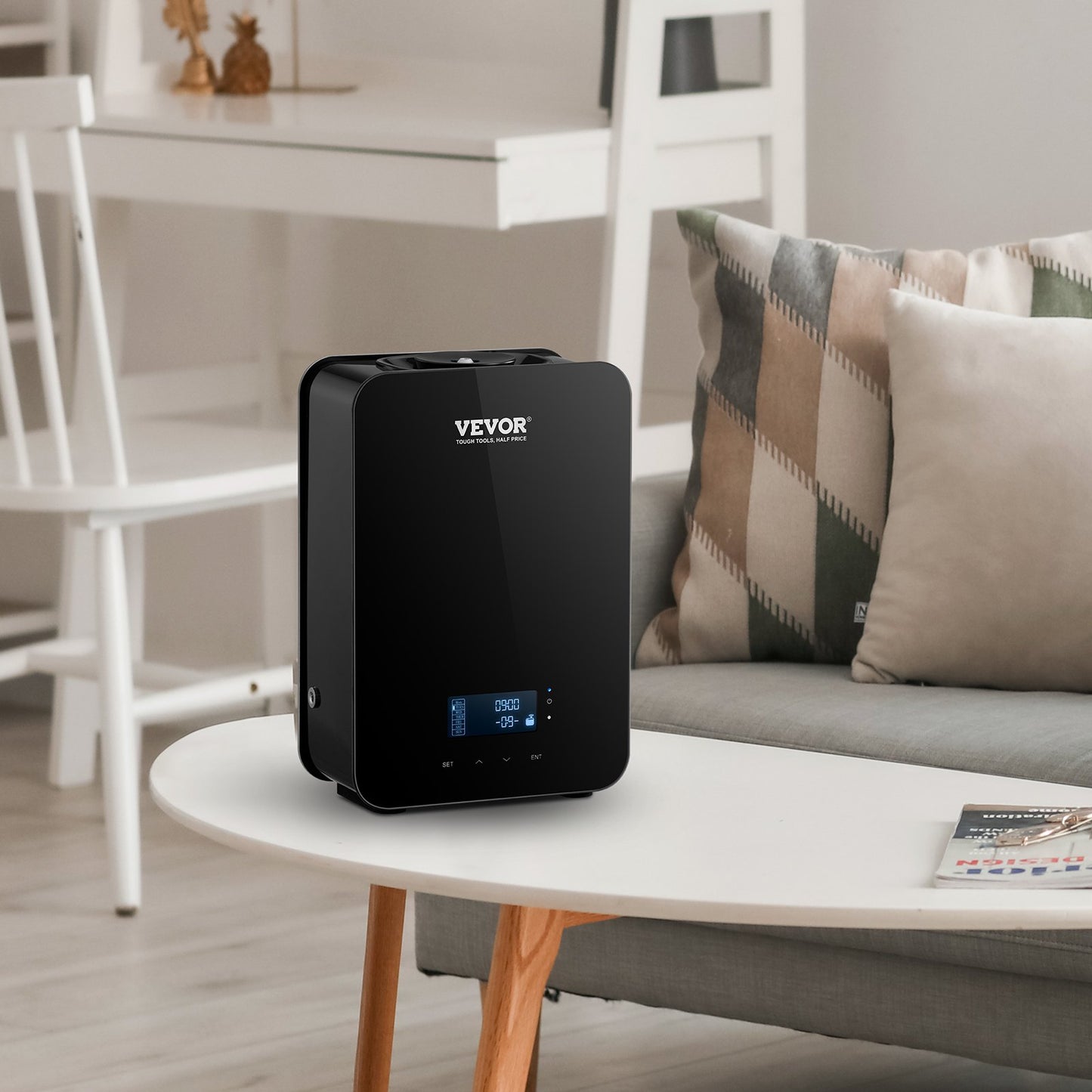 Uppgradera HVAC-doftdiffusor, smart doftluftsmaskin för hemmet, 180 ml med kallluftsteknik, vattenfri eterisk oljediffusor, täcker upp till 185 kvm för vardagsrum, kontor, spa, hotell