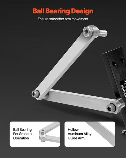 Lawn Mower Blade Sharpener and Balancer, 15° - 45° Adjustable Lawnmower Blade Sharpening Tool with 4 Adapter Pins, Ball Bearings & 25mm Enlarged Handle, Compatible with Most Angle Grinders