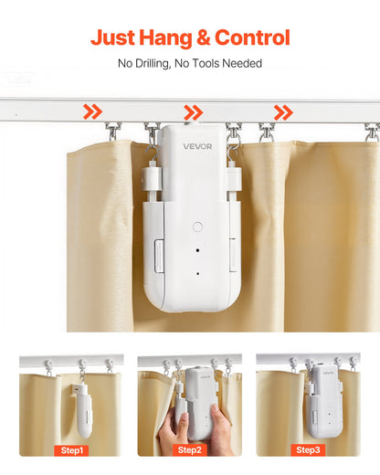 Automatic Curtain Opener, APP and Remote Control, Hub Included, Electric Smart Curtain Opener Compatible with Alexa and Google Home, Timed Opening and Closing, for U-shaped/I-shaped Rails
