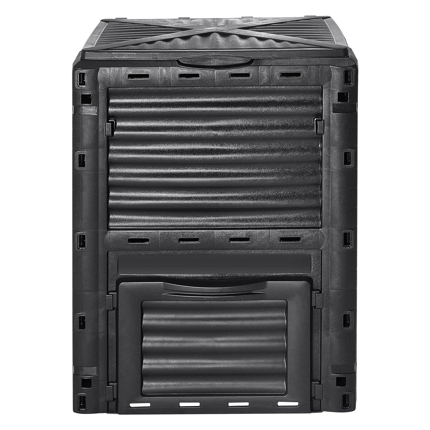 Garden Compost Bin 80 Gal, BPA Free Composter, Large Capacity Outdoor Composting Bin with Top Lid and Bottom Door, Easy Assembling, Lightweight, Fast Creation of Fertile Soil