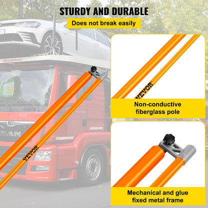 Load Height Measuring Stick, 20\' Sturdy Fiberglass Truck Height Stick with Adjustable Pole, Non-conductive Truck Height Measuring Stick with Carrying Bag, Height Stick for Trucks, Car Haulers