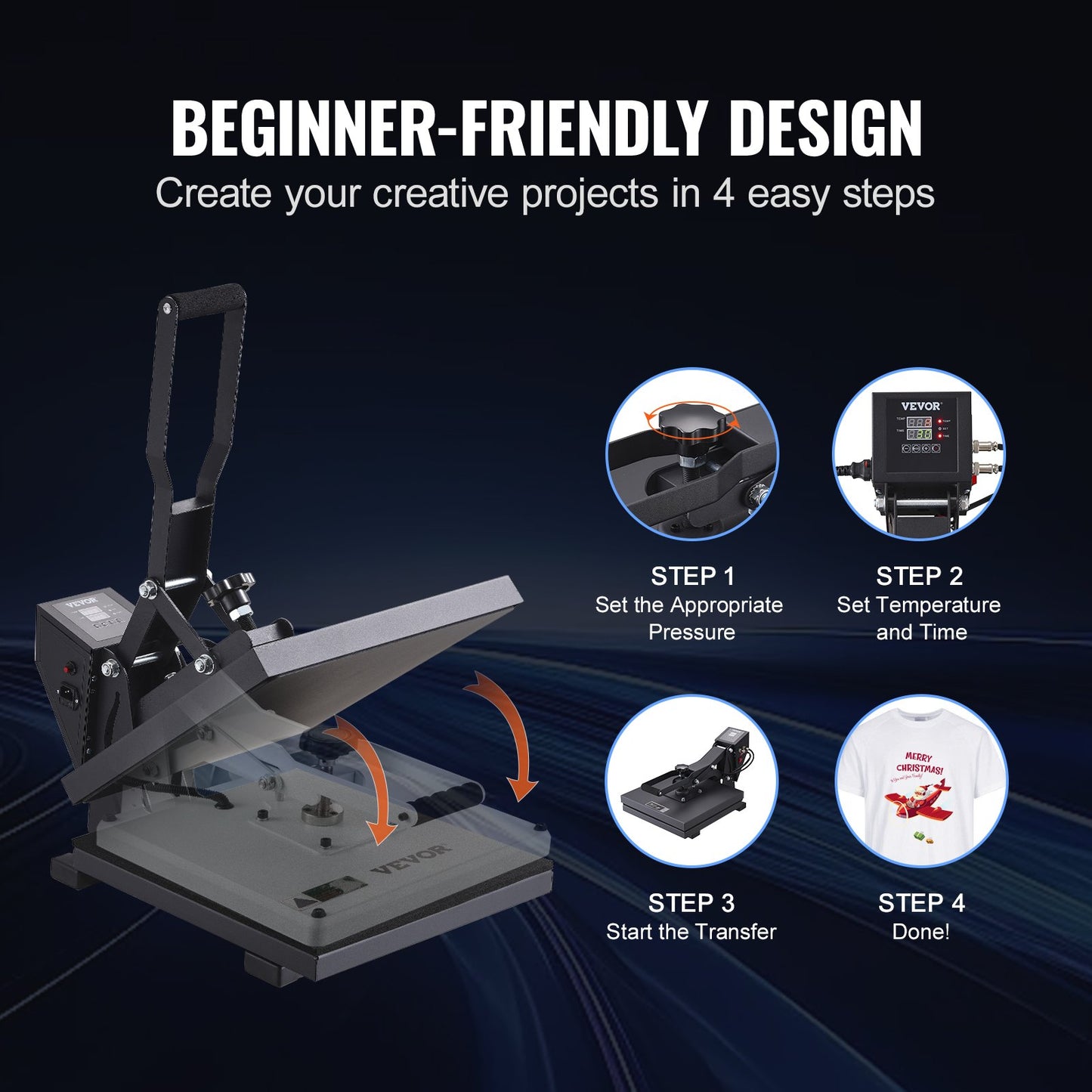 Värmepress 15 x 15 tum/38,1 x 38,1 cm sublimeringsskrivare transfer för gör-det-själv-t-shirt