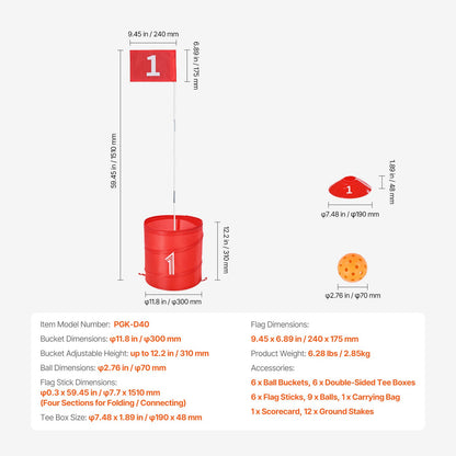 Golfspel för trädgården, golfbana med 6 hål, övningsspel för golf, chipping-spel för familjer, vuxna och barn, bärbart golfspel för utomhusbruk för gräsmatta, gård, camping, park, strand
