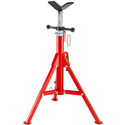 V Head Pipe Stand Adjustable Height 71.1–132.1 cm 2500lbs Pipe Jack Stands Folding Portable High Folding Pipe Stand with V Head Fold A Trailer Jacks